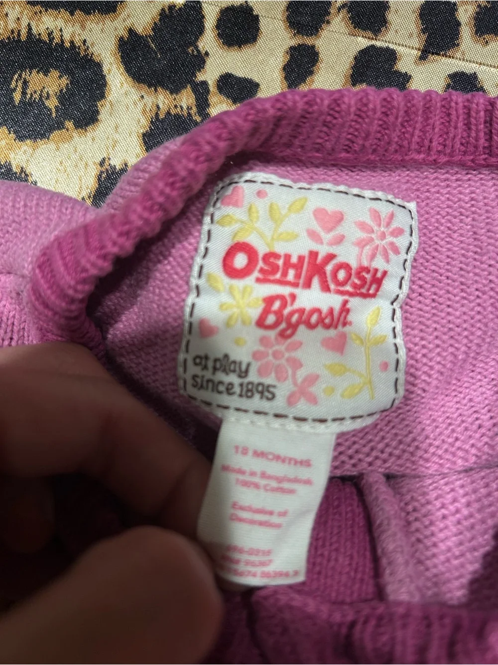 Y2K OshKosh B’Gosh Purple Cardigan with Hearts & Birds